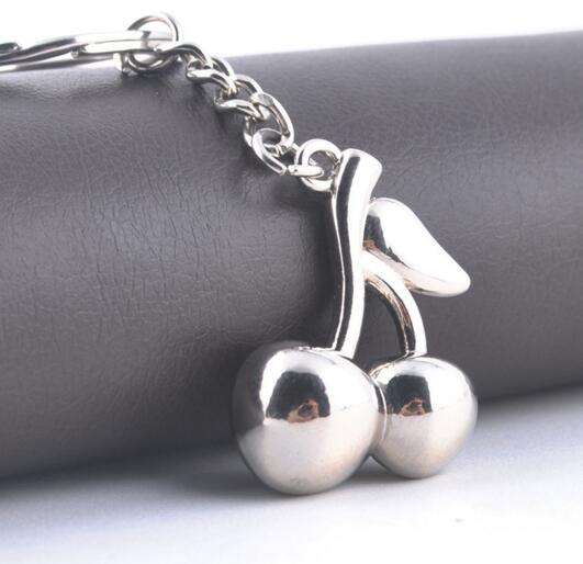 Good quality cherry shape metal keychain