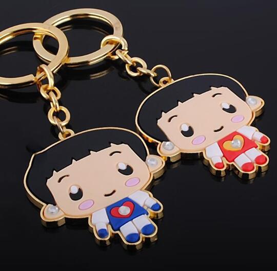 Good quality cartoon shape gold color keychain