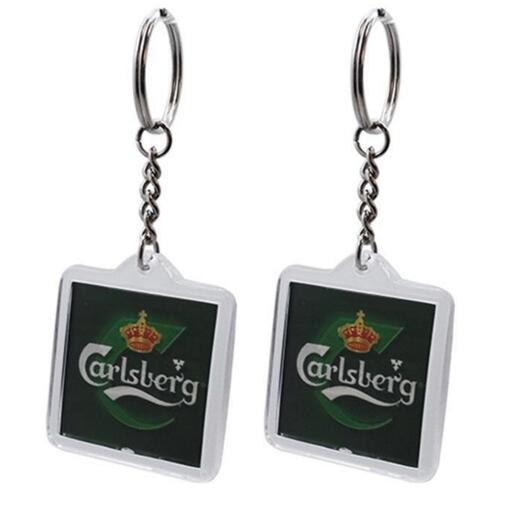 Promotional square shape photo acrylic keychain