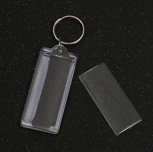 Promotional rectangle shape photo acrylic keychain