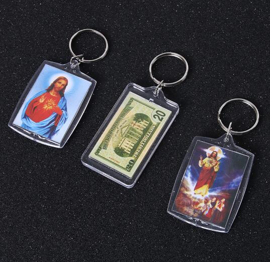 Promotional rectangle shape acrylic keychain