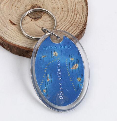 Promotional oval shape custom logo acrylic keychain