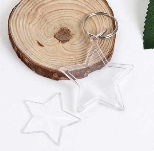 Promotional cheap star shape clear acrylic keychain