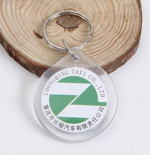 Custom logo round shape acrylic keychain