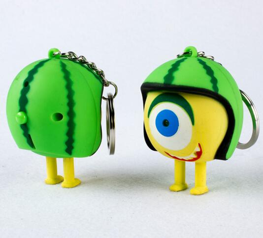 Watermelon  Mike Wazowski shape with sound keychain