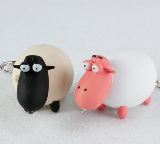 Promotional goat shape with sound and led keychain