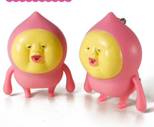 Promotional cute animal shape with sound and led keychain