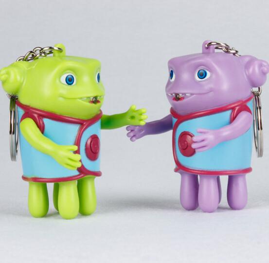 Promotional cheap style extra-terrestrial shape with sound and led keychain