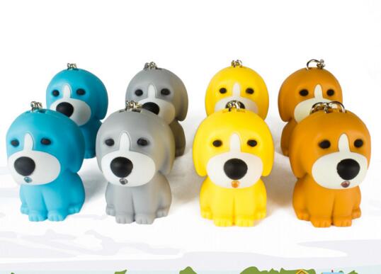 Promotional dog shape with sound and led keychain
