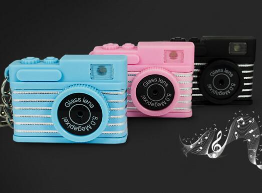 Promotional camera shape with sound and led keychain