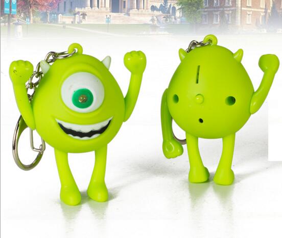 Promotional  Mike Wazowski shape with sound and led keychain