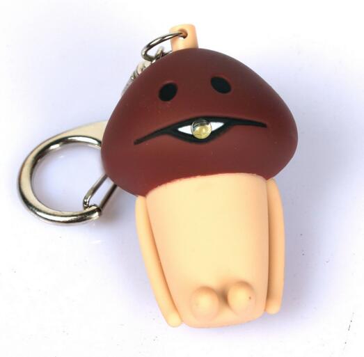 Promotinal mushroom shape with sound and led keychain