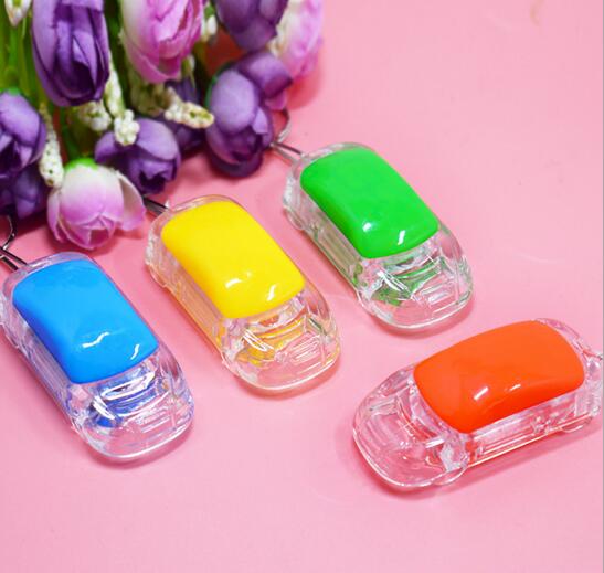 Promotional cheap car shape plastic led keychain