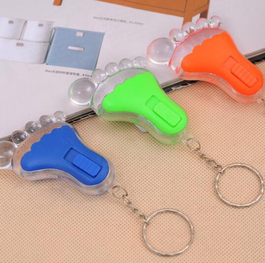 Promotional bigfoot shape plastic led keychain