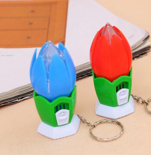 Promotional lotus shape with led keychain