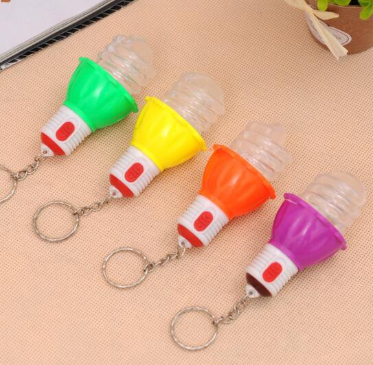 Promotional bulb shape plastic with led keychain