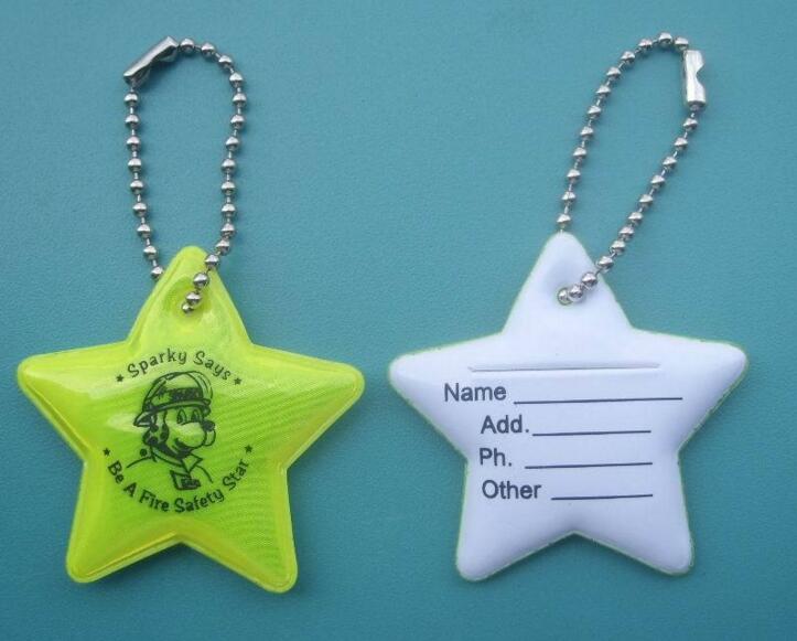 Promotional custom logo star shape with led keychain