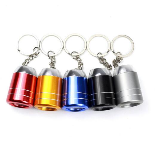 Promotional cylinder shape mini led keychian for student