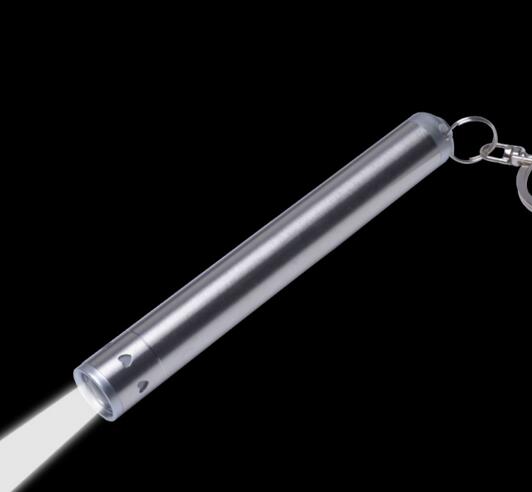 Wholesale custom logo cheap style mini metal led keychain with push button