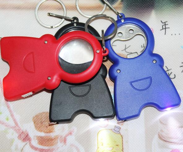 Promotional with opener and led multifunction mini led keychain