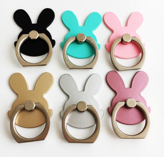 Promotional rabbit shape zinc alloy metal ring mobile phone holder, phone ring holder
