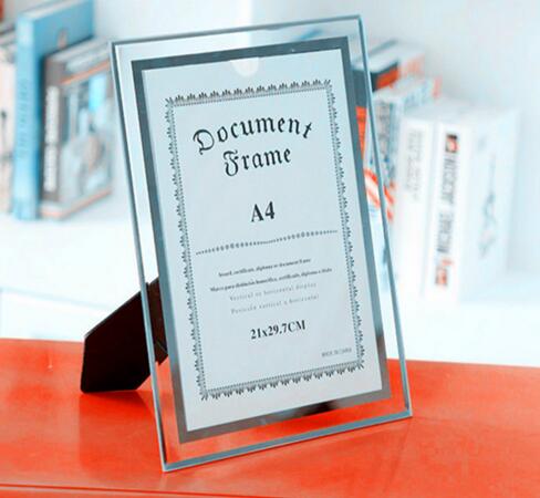 Promotional crystal material 6, 7, 8, 10inch, A4 crystal photo frame
