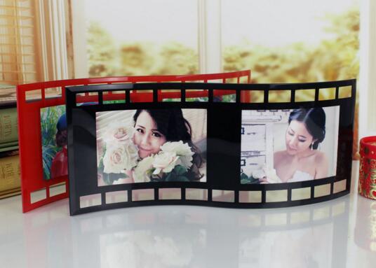 Promotional 2 pcs black color glass photo frame