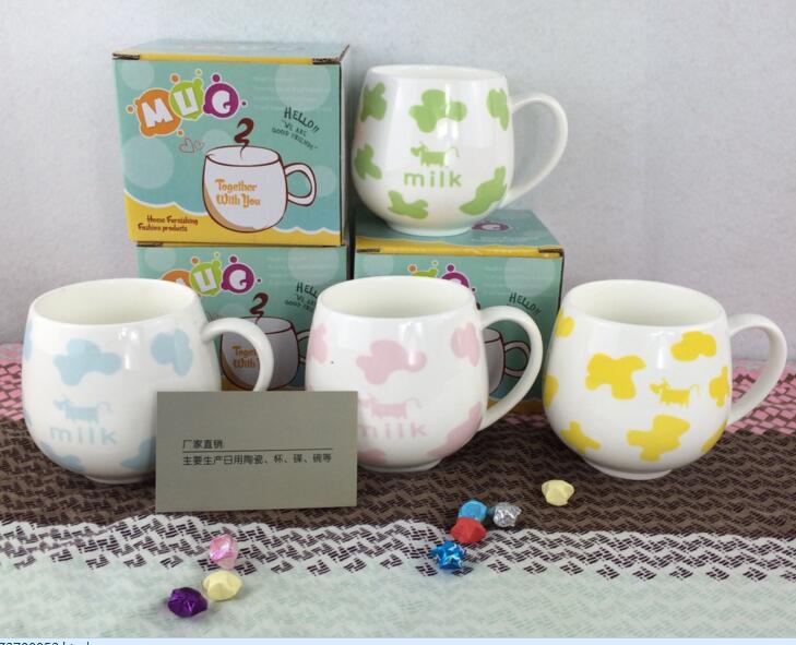 Promotional white color ceramic milk mug