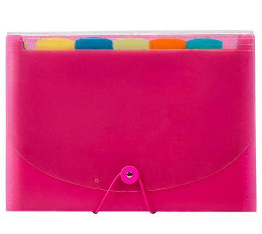 Promotional pink color expanding file folders or accordion file folder