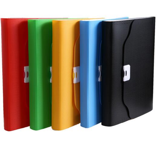Promotional 12 pocket black color expandable file folders