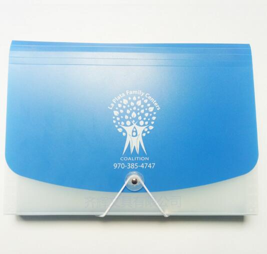 Promotional light blue color expanding file folders or plastic file box