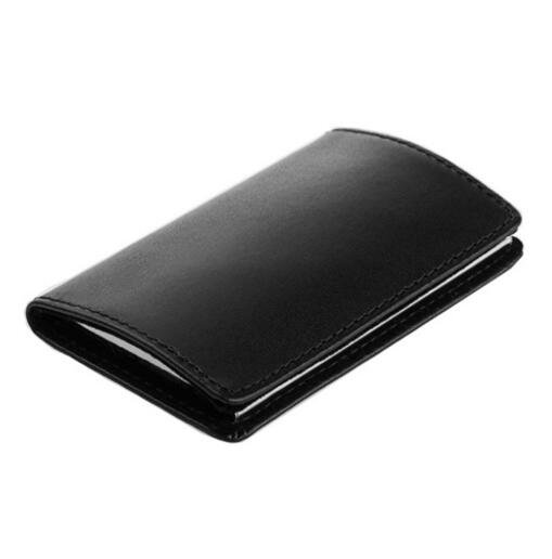 Good quality custom logo black color pu name card holder