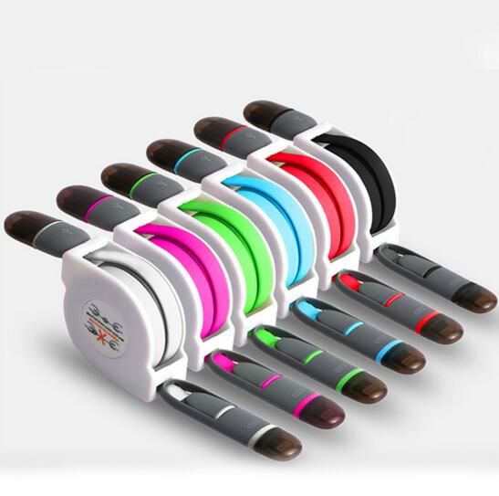 High quality 2 in 1 folding usb cable for android or apple mobile phone