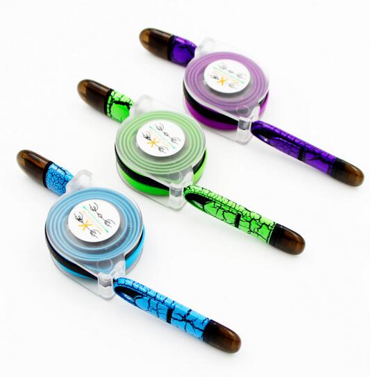 Promotional blue color 2 in 1 micro folding usb cable for mobile phone