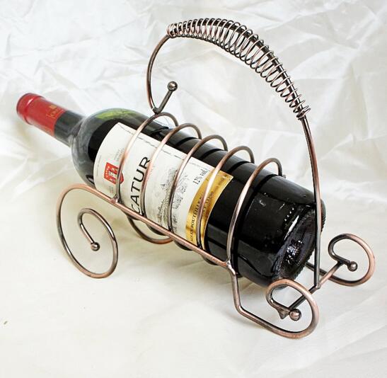 Fashion style bronze color chin or Iyre shape red wine bottle rack or wine stand