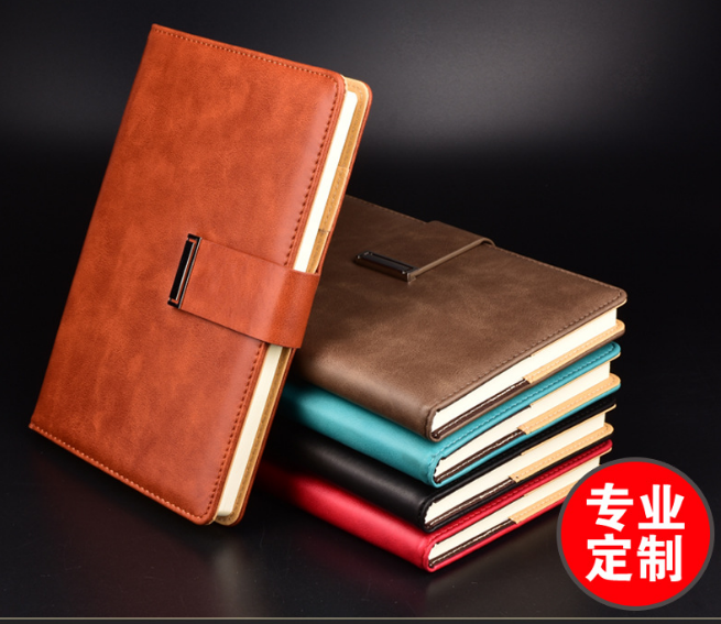 Customzie logo with customize logo on buckle pu notebook