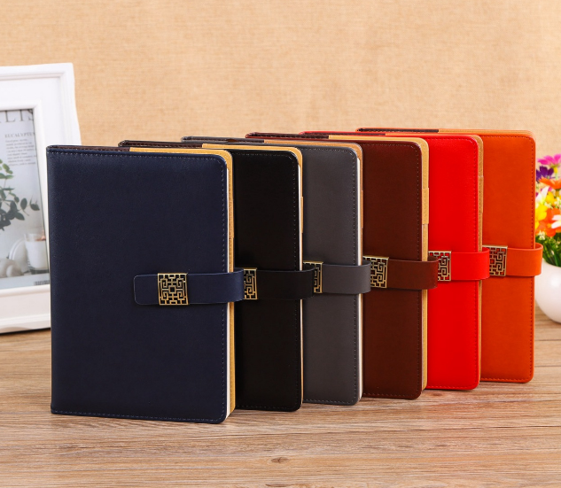 High quality with buckle emboss logo pu noteobook