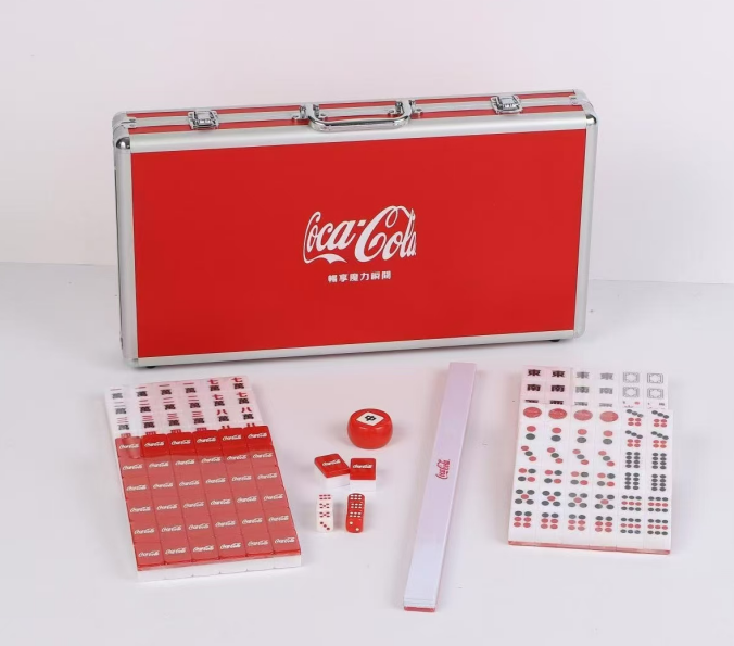 Customize luxury play mahjong tiles sets with aluminum box Singapore Malaysia Chinese American