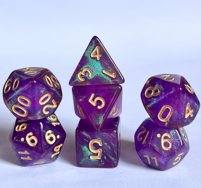 Colorful Sky Multi-faceted Dice Set 7 Pieces Set of Board Game Digital Dice Running Group  Dice Game