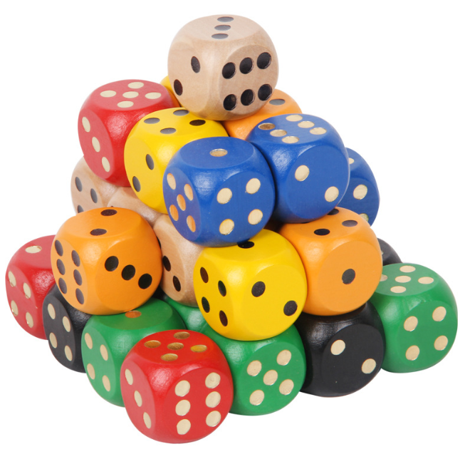 Wholesale cheap 3cm wooden material dot game dice
